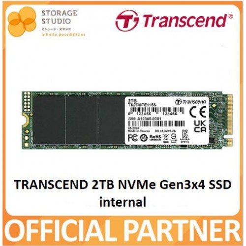 TRANSCEND 115S NVMe PCIe Internal SSD 2TB. TS2TMTE115S Singapore Local 5 Years Warranty **TRANSCEND OFFICIAL PARTNER**